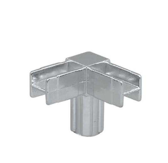 Pr1 Соединитель тройной для квадратной трубы 25*25 хром